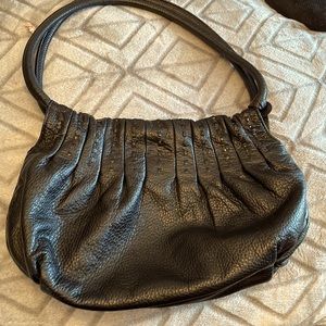 Black leather Brighton Shoulder Bag